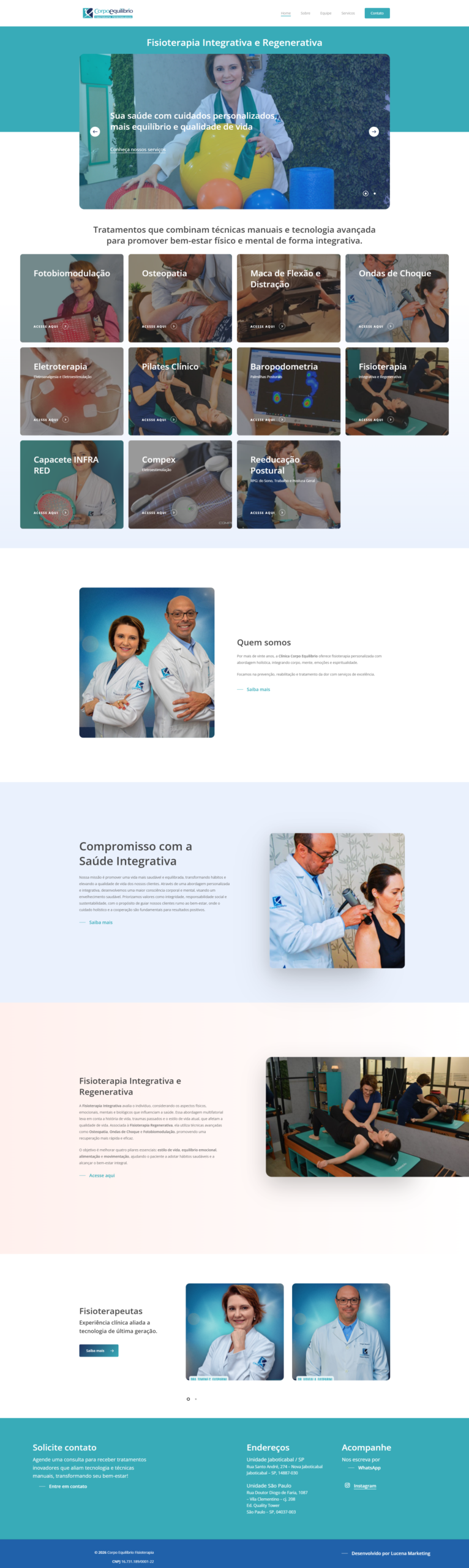 Corpo Equilíbrio Fisioterapia - Site Institucional dos fisioterapeutas Dra. Simone Camargo Gasparini e Dr. Vidigal Gasparini