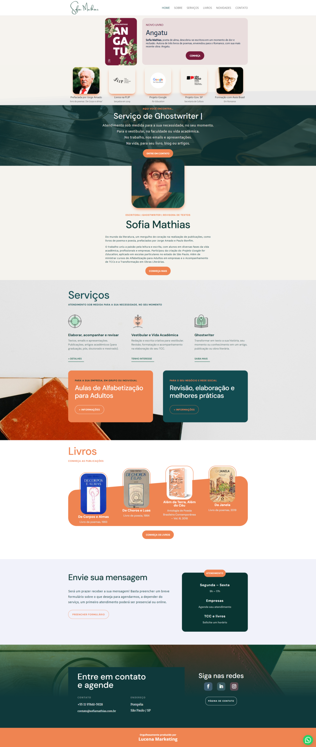 Sofia Mathias, Escritora - Site Institucional